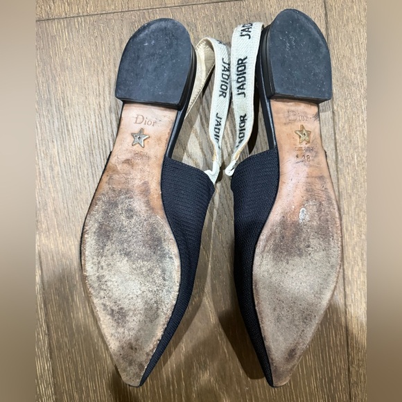 Dior Black and Cream Slingback Heels - Picture 9 of 10